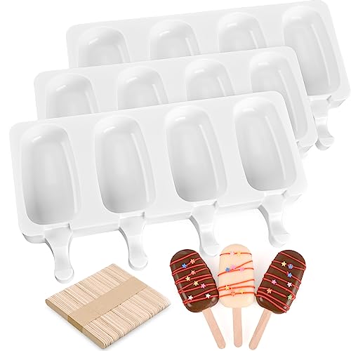 Sakolla 3 Pack Large Popsicle Molds 4 Cavities Collection