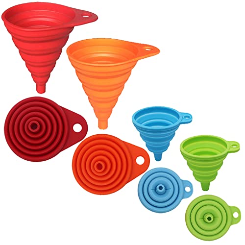 Smart Home KongNai Kitchen Funnel Set 4 Pack, Small and Large, Kitchen Collection