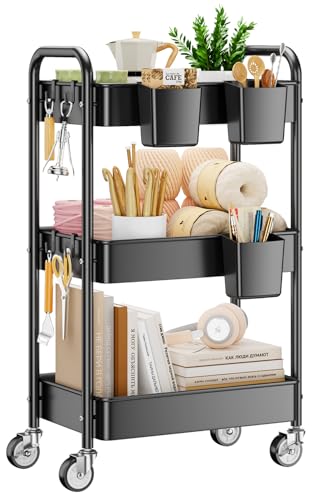 Classic YASONIC 3 Tier Rolling Cart - Metal Utility Cart Essentials