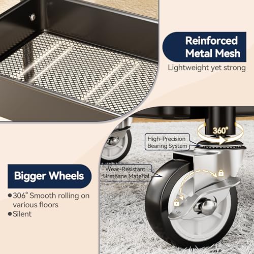 Classic YASONIC 3 Tier Rolling Cart - Metal Utility Cart Essentials