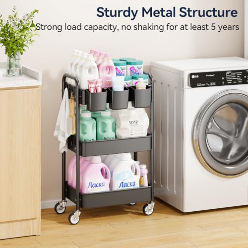 Classic YASONIC 3 Tier Rolling Cart - Metal Utility Cart Essentials