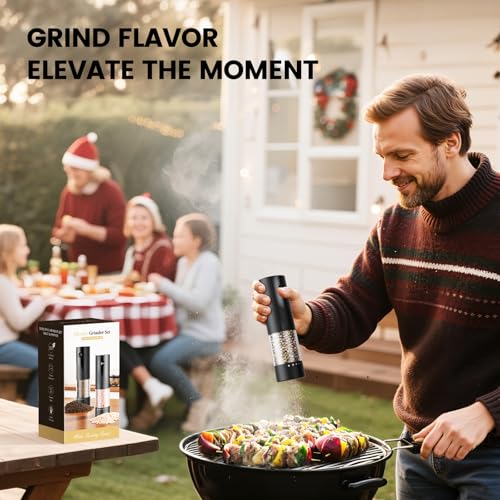 Electric Salt and Pepper Grinder Set - Rechargeable Automatic Essentials